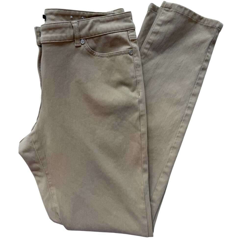 J.McLaughlin Womens Skinny Ankle Pants Tan Khaki Stretch Cotton Twill Size 10